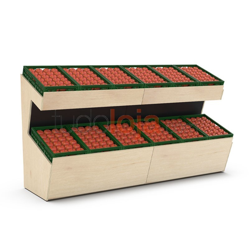 Estante de Madeira para Frutaria H1393xP870xL2400