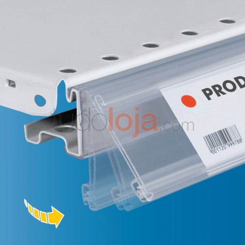 Perfil porta-preço para Prateleiras de Loja