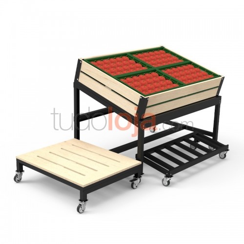 Expositor de Fruta H1038xP908xL1274 + Estrados para Lojas