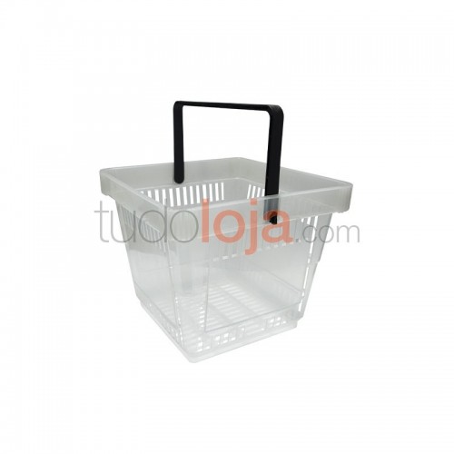 Cesta de Compras com Pega - 22L - Transparente
