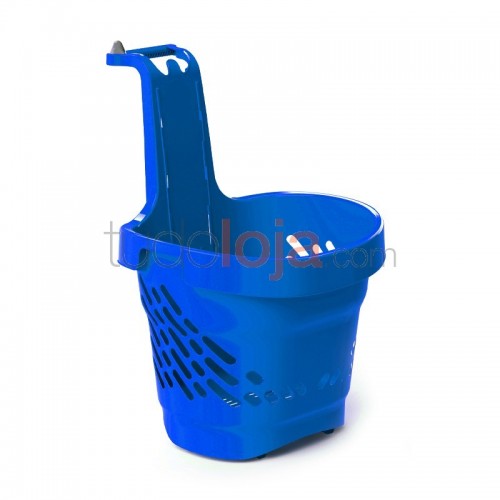 Cesto de Compras com 4 Rodas 68L - Azul