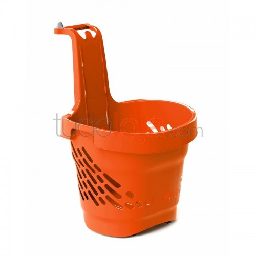 Cesto de Compras com 4 Rodas 68L - Laranja