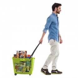 Cesto de compras com 4 rodas