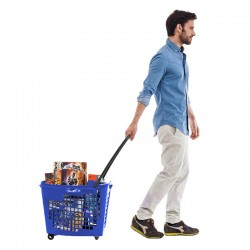 Cesto de compras com 4 rodas
