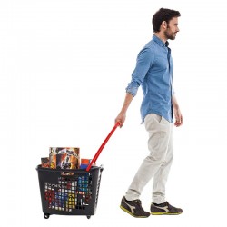 Cesto de compras com 4 rodas