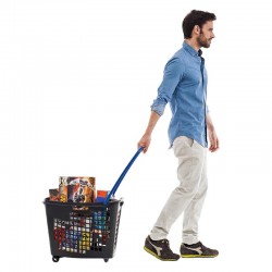 Cesto de compras com 4 rodas