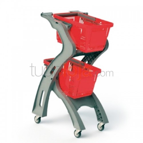 Carro de compras XS com 2 cestas 28L