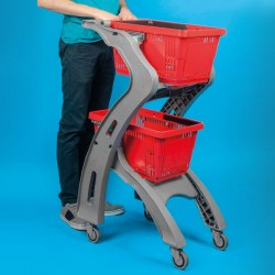 Carro de compras XS com 2 cestas 28L