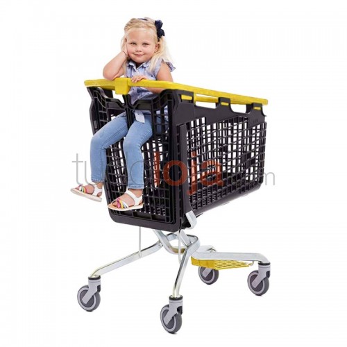 Carro de compras 360º com porta-bebe - 160L