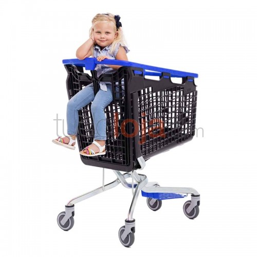 Carro de compras 360º com porta-bebe - 160L