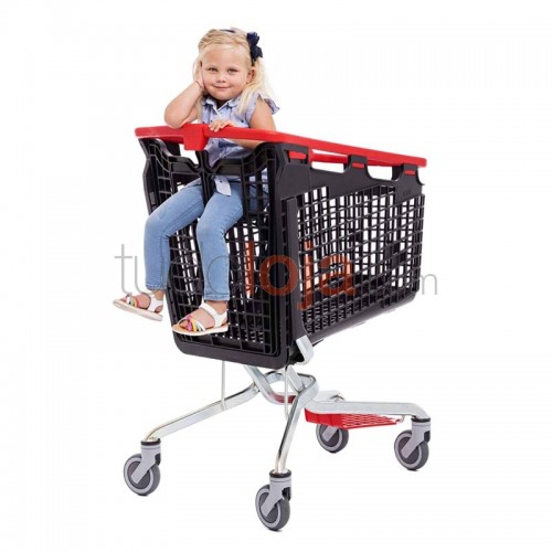 Carro de compras 360º com porta-bebe - 160L
