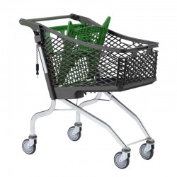 Carrinho Compras Plástico - 130L com Porta-Bebé - Verde