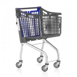 Carrinho Compras Plástico 360º - 100L - Azul