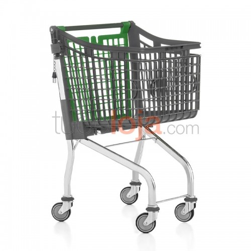 Carrinho Compras Plástico 360º - 100L - Verde