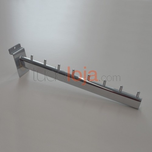 Gancho cromado inclinado para painel multi-sistema