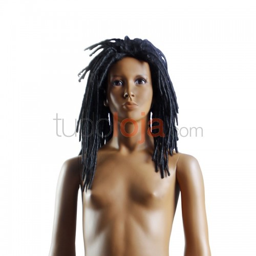 Peruca com rastas para manequim criança