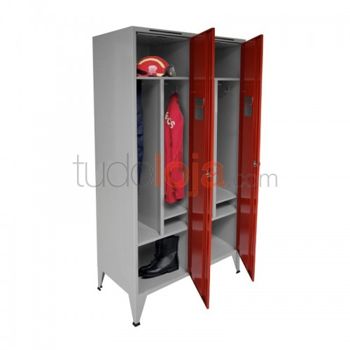 Vestiário Duplo para Bombeiros com 2 Cacifos 2080x550x1000
