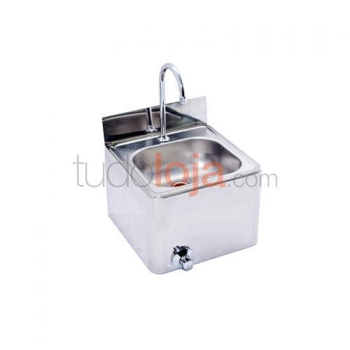Lava-mãos de Inox com Pulsador de Joelho H375xP385xL385