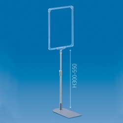 Poster Stand (Pé de Galo) H300-550 com Caixilho para  Folhetos Lojas e Supermercados