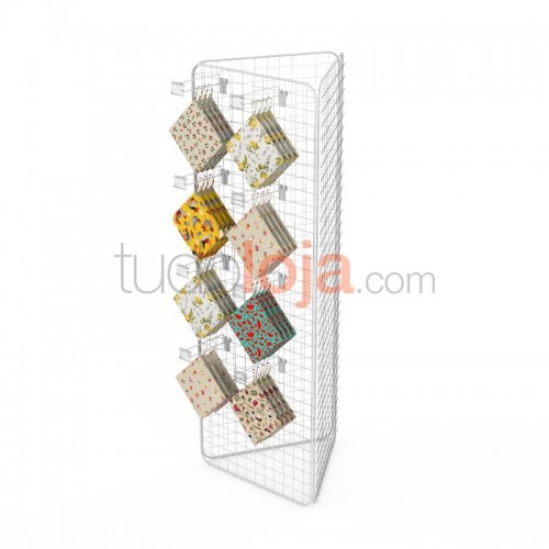 Expositor Triplo com Painéis de Rede H1500x450 para Lojas