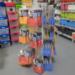 Expositor Triplo com Painéis de Rede H1500x450 para Lojas