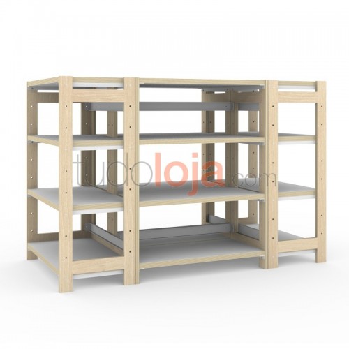 Estante de Madeira para Loja - H2410