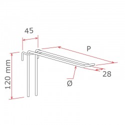 Gancho duplo para painel de rede