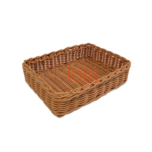 Cestas De Pão De Vime - 35cm, Poliéster, Marrom | 2 Unidades | Para Servir Frutas, Legumes E Mais