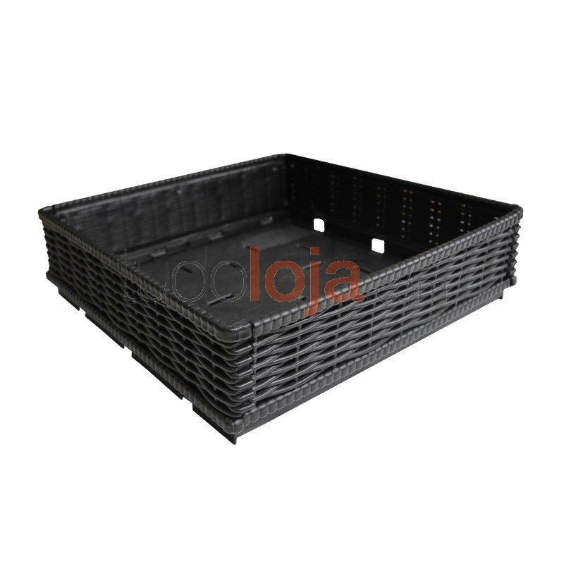 Caixa de fruta imitação vime rebatível 400x400