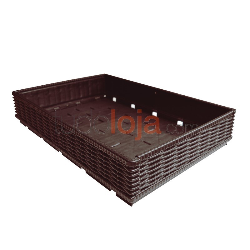 Caixa de fruta imitação vime rebatível 600x400