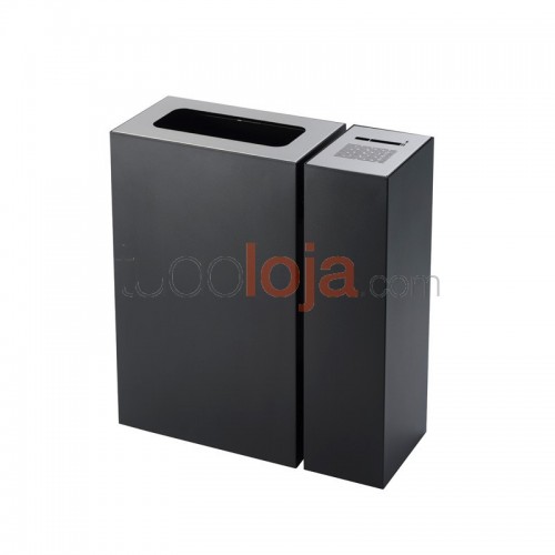Cinzeiro Papeleira de Exterior - 54L+23L - Preto