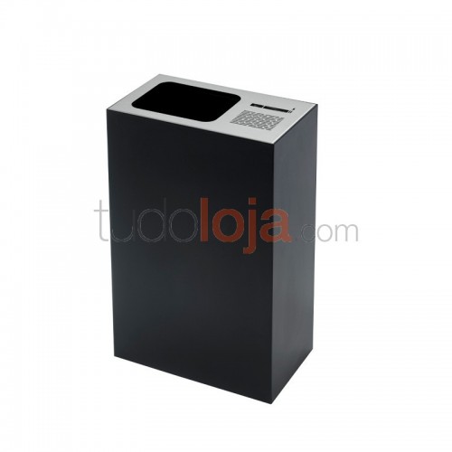Cinzeiro Papeleira de Exterior - 54L+1,5L - Preto