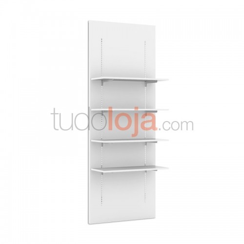Painel de Madeira com Prateleiras 2400x900 para fixar na Parede de Lojas