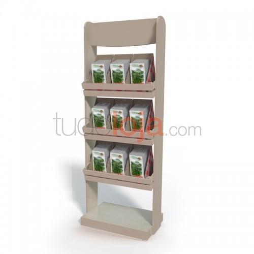 Expositor de Madeira 1900x450x686 para Lojas e Espaços comerciais