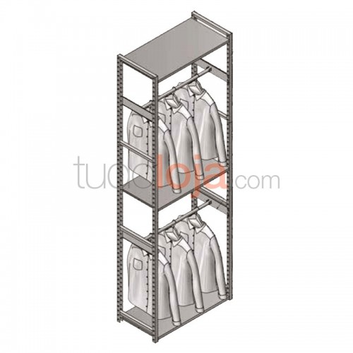 Estante encaixe H2000xP400xL1000 com suporte pendurados