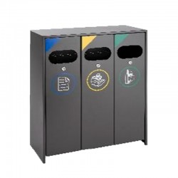 Ecoponto B3 com 3 recipientes para reciclagem