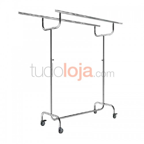 Charriot regulável com varão V extensível H1250-2000 x P570 x L1500-2100 - Loja de Roupa e Têxteis
