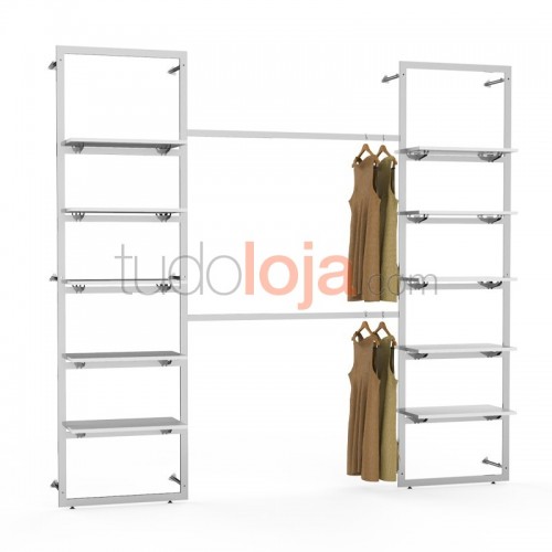 Estante Mural para Lojas Roupa - OUTLET