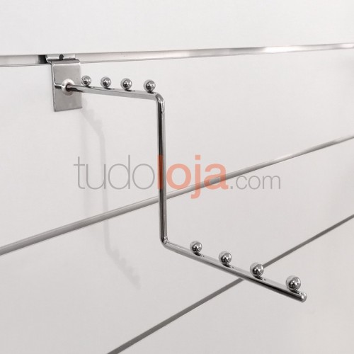 Gancho cromado com 2 níveis para painel multi-sistema