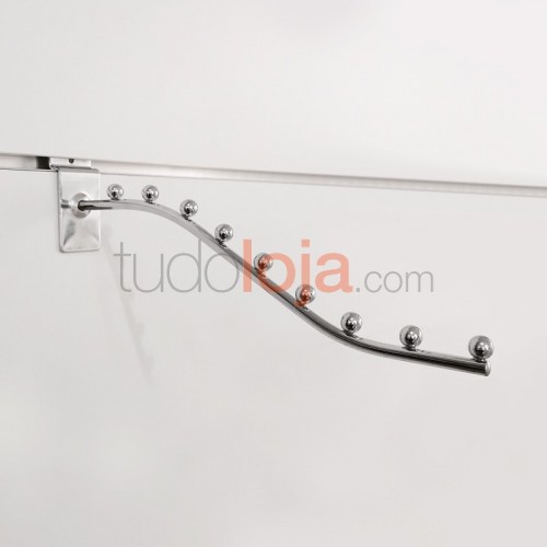 Gancho cromado curvo para painel multi-sistema
