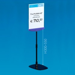 Poster stand (Pé de Galo) H300-550 com Display A4