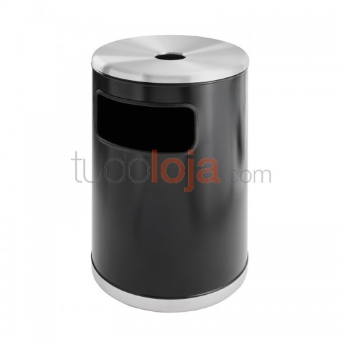 Papeleira com Cinzeiro de Grande Capacidade - 95L+7,5L - Preto
