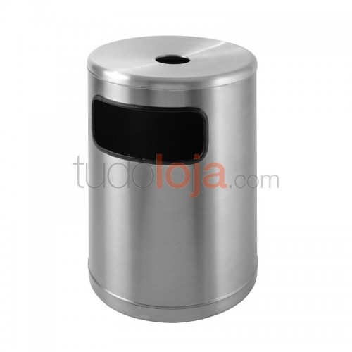 Papeleira com Cinzeiro de Grande Capacidade - 95L+7,5L - Inox