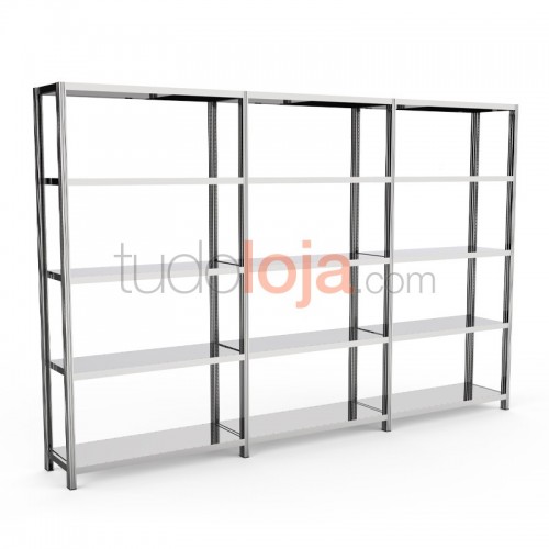 Estante Zincada H2000xP400xL3000 com 15 prateleiras