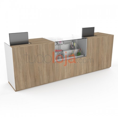 Balcão JA 938x600x2700 com Vitrine para Lojas