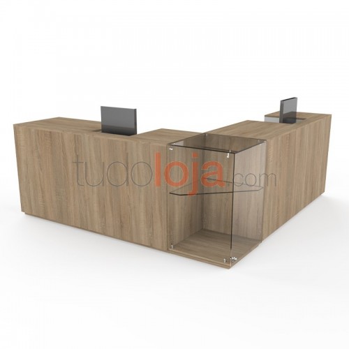 Balcão com Vitrine Canto