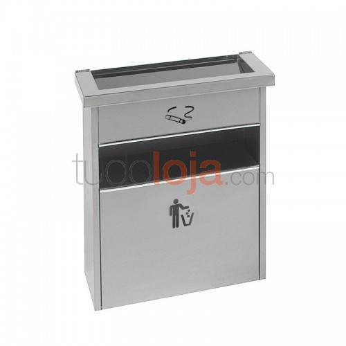 Cinzeiro Papeleira de Parede - 8L+3L - Inox