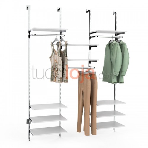 Estante Mural H2400 para Lojas de Roupa