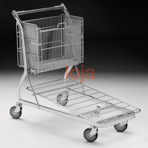 Carrinho de Compras Arame com Cesta Regulável