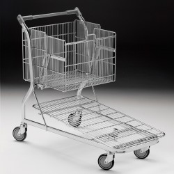 Carrinho de Compras Arame com Cesta Regulável